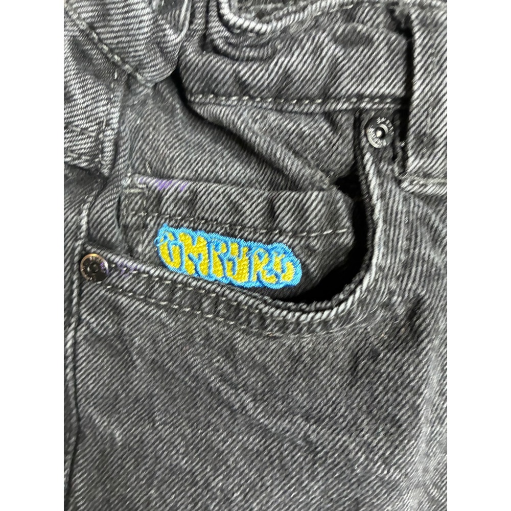 Empyre Loose Fit Skate Jeans Black Denim Boys Sz 25 Adjustable Waist Streetwear - Picture 2 of 15